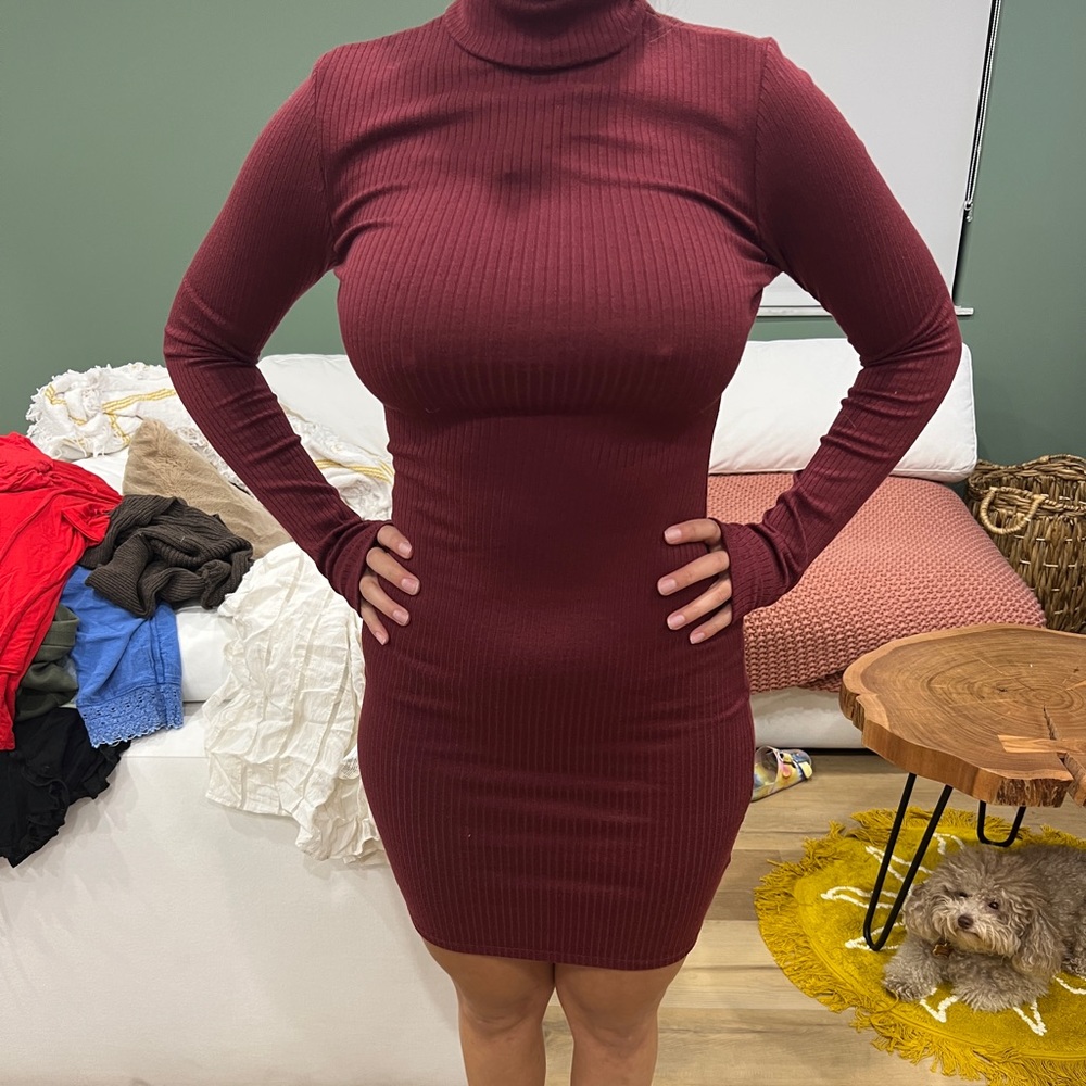 Burgundy dress